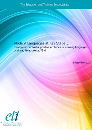 Front cover of report - Modern Languages at Key Stage 3 Front cover of report - Modern Languages at Key Stage 3.
