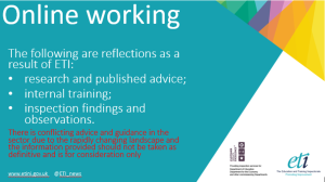 ETI Online Working resource