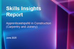 Report front cover - Skills Insights Report: ApprenticeshipsNI in Construction (Carpentry and Joinery).