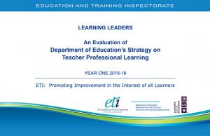 Evaluation of the Department of Education's Strategy on Teacher Professional Learning cover page.
