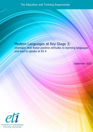 Front cover of report - Modern Languages at Key Stage 3.