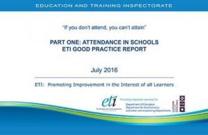 Part One Attendance In Schools ETI Good Practice Report cover page.